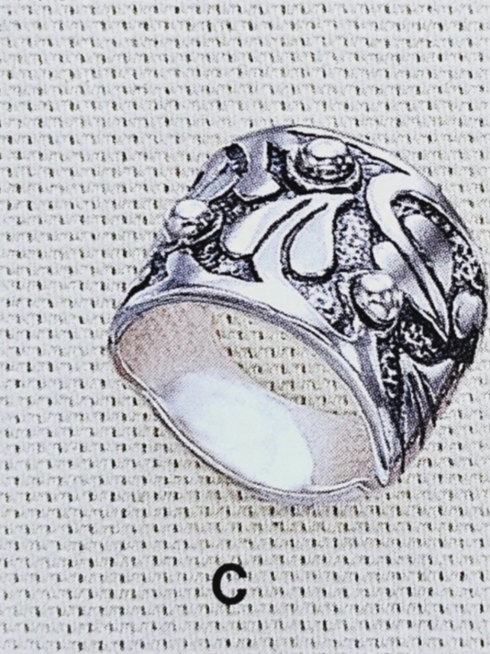 Silpada Rare Floral Vine Holy Trinity Wide Band Sterling Silver Ring
